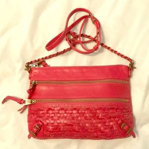 Elliott Lucca Messina pink 3 zip crossbody bag